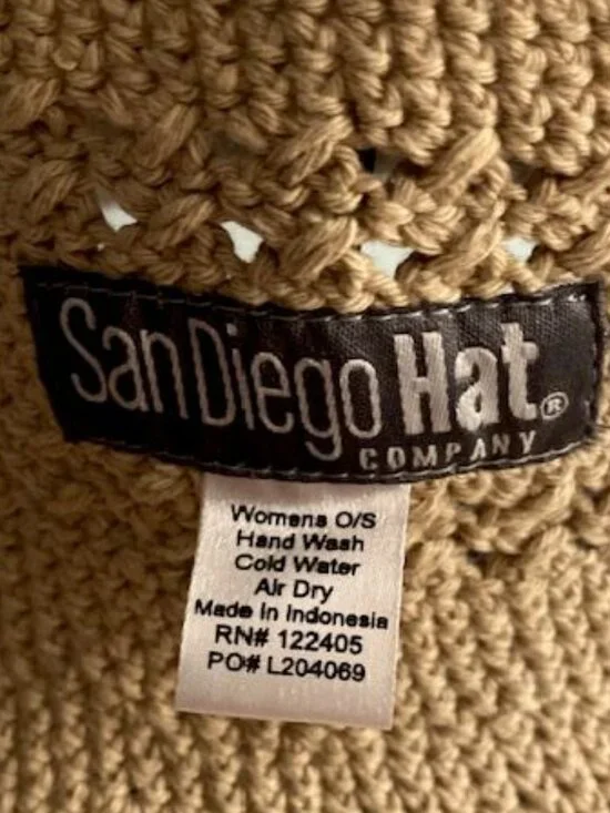 San Diego Hat Co. Beige crochet hat - Picture 3 of 3